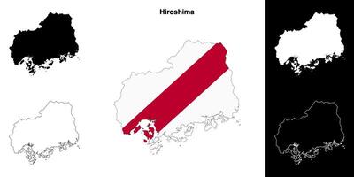 Hiroshima prefeitura esboço mapa conjunto vetor