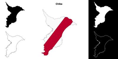Chiba prefeitura esboço mapa conjunto vetor