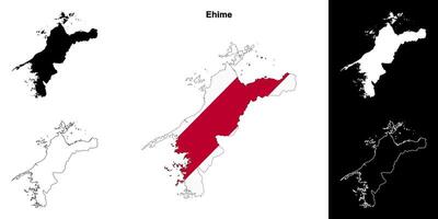 ehime prefeitura esboço mapa conjunto vetor