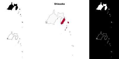 shizuoka prefeitura esboço mapa conjunto vetor