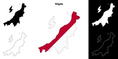 Niigata prefeitura esboço mapa conjunto vetor