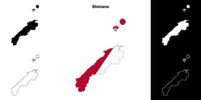 shimane prefeitura esboço mapa conjunto vetor