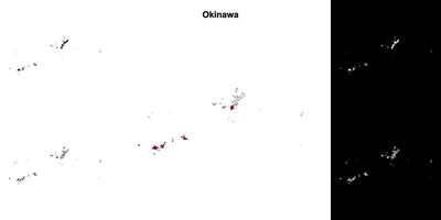 okinawa prefeitura esboço mapa conjunto vetor