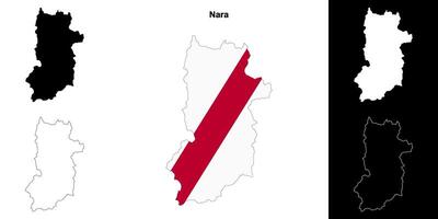Nara prefeitura esboço mapa conjunto vetor