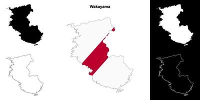 wakayama prefeitura esboço mapa conjunto vetor