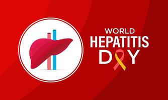 ilustração do mundo hepatite dia ,julho 28. mão com fígado e fita Projeto ilustração. bandeira poster, folheto e fundo Projeto. vetor