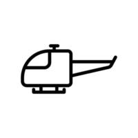 ícone do helicóptero. ícone de estilo de contorno. ilustração simples. curso editável. vetor de modelo de design