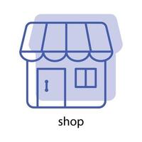 ícone da loja. o ícone pode ser usado para ícone de aplicativo, ícone da web, infográficos, curso editável. vetor de modelo de design