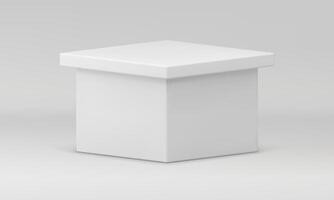 3d pedestal branco quadrado básico Fundação decoração elemento para museu galeria promo Fundação vetor