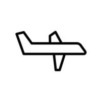 ícone do avião. ícone de estilo de contorno. ilustração simples. curso editável. vetor de modelo de design