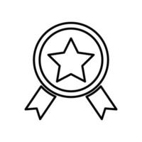 ícone da linha de medalha. ícone de estrela, campeão, vencedor. ilustração simples. curso editável. vetor de modelo de design