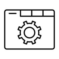 ícone da linha de configuração do navegador vetor