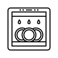 ícone de linha de lava-louças vetor