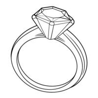lustroso esboço ícone do uma diamante anel em, perfeito para joalheria projetos. vetor