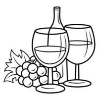 esboço ícone do dois óculos do vinho para bebida projetos. vetor