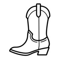 à moda esboço ícone do uma vaqueiro bota, ideal para com temática ocidental projetos. vetor