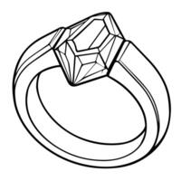elegante esboço ícone do uma pedra preciosa anel, perfeito para joalheria projetos. vetor