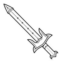 lustroso esboço ícone do uma medieval espada. vetor