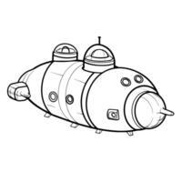 ilustração do uma submarino esboço ícone, ideal para com tema marinho projetos. vetor