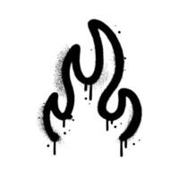 spray pintado grafite fogo chama ícone pulverizado isolado com uma branco fundo. grafite fogo chama ícone com sobre spray dentro Preto sobre vetor