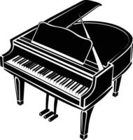 piano silhueta ilustração Projeto vetor