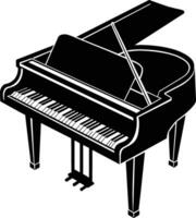 piano silhueta ilustração Projeto vetor