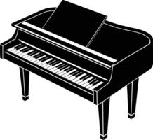 piano silhueta ilustração Projeto vetor