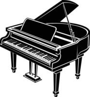 piano silhueta ilustração Projeto vetor