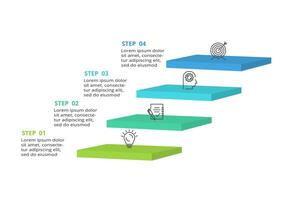 abstrato Setas; flechas do gráfico, diagrama com 4 passos, opções, partes ou processos. o negócio modelo para apresentação vetor