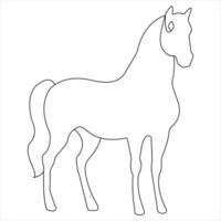 contínuo solteiro linha desenhando do uma cavalo animal conceito solteiro linha desenhar Projeto ilustração vetor