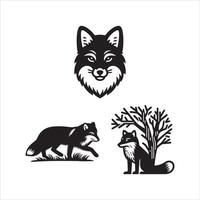 ártico Raposa silhueta ícone gráfico logotipo Projeto vetor