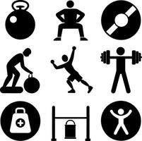 conjunto de ícones de fitness vetor