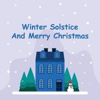 solstício de inverno. Feliz Natal. banner ilustração vetorial para plano de fundo, cartão e cartão postal. vetor