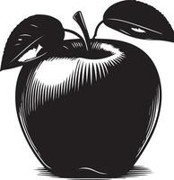 mel maçãs fruta, Preto cor silhueta vetor