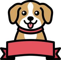 design de logotipo de cachorro simples vetor