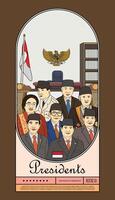 indonésio presidencial eleição desenhado à mão ilustração vetor