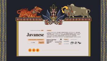 javanese étnico ilustração para social meios de comunicação ou evento poster vetor