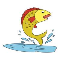uma peixe pulando em água vetor