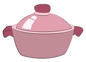 uma mindinhos tigela, uma Rosa cozinhando recipiente com tampa vetor