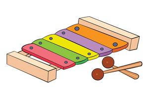 uma xilofone isolado em branco fundo vetor
