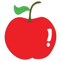 maçã vermelha isolada no fundo branco vetor