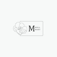 m carta logotipo com uma criativo floral conceito para companhia o negócio beleza real Estado Prêmio vetor