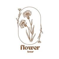 botânico logotipo Projeto para gráfico desenhador ou flor loja vetor