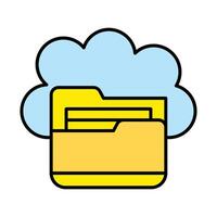 ícone de linha de computação em nuvem vetor