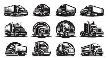 conjunto de ícones de caminhão vetor