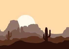 deserto natureza panorama. ilustração dentro plano estilo. vetor