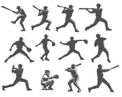 beisebol jogador silhueta ilustração vetor