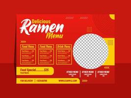 delicioso ramen panorama cardápio modelo Projeto vetor