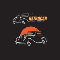 clássico retro carro auto garagem vintage logotipo Projeto modelo ilustração vetor