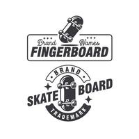 skate fingerboard vintage crachá logotipo gráfico vetor